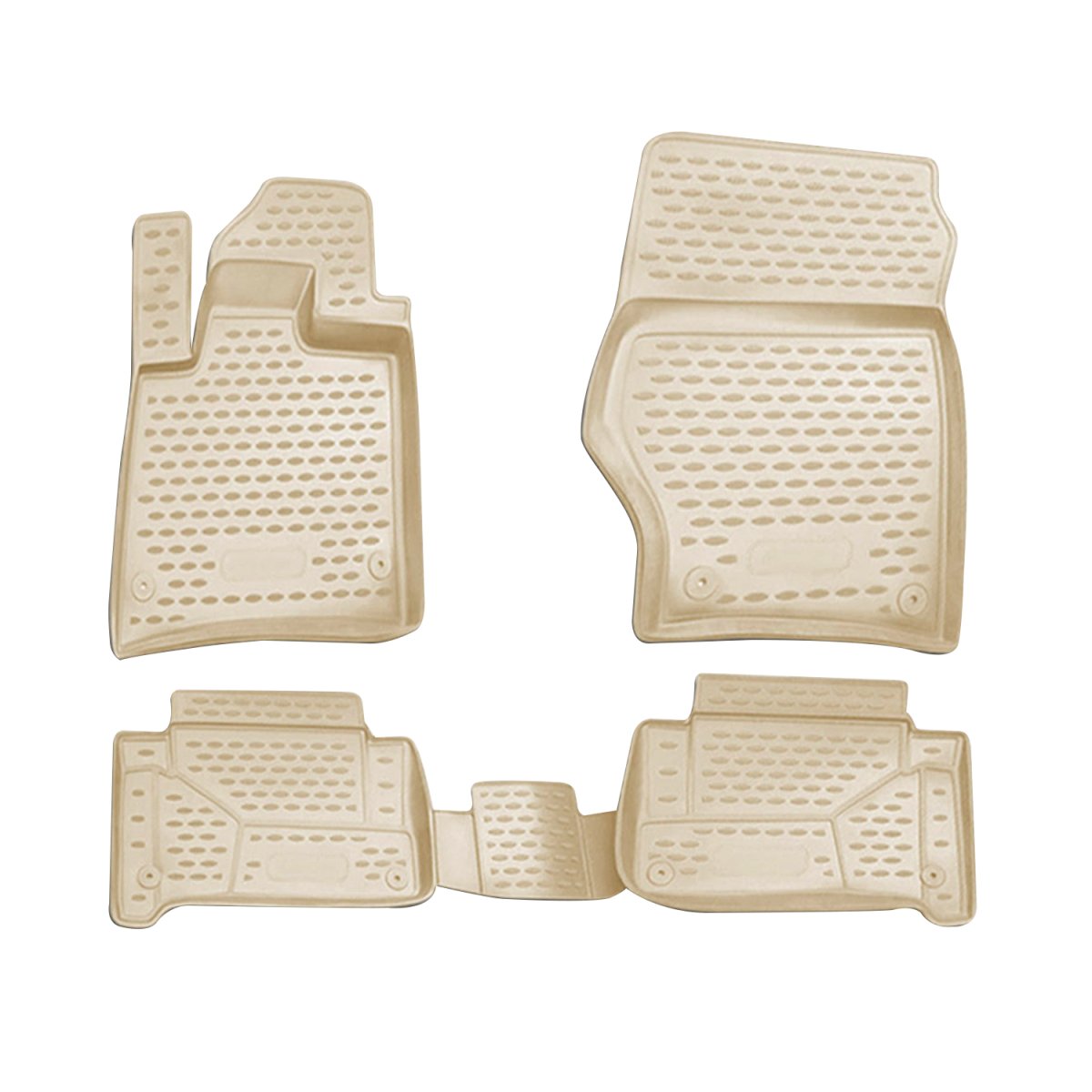 Audi Q7 Floor Mats - Omac - Rubber TPE - Beige - '07-'15